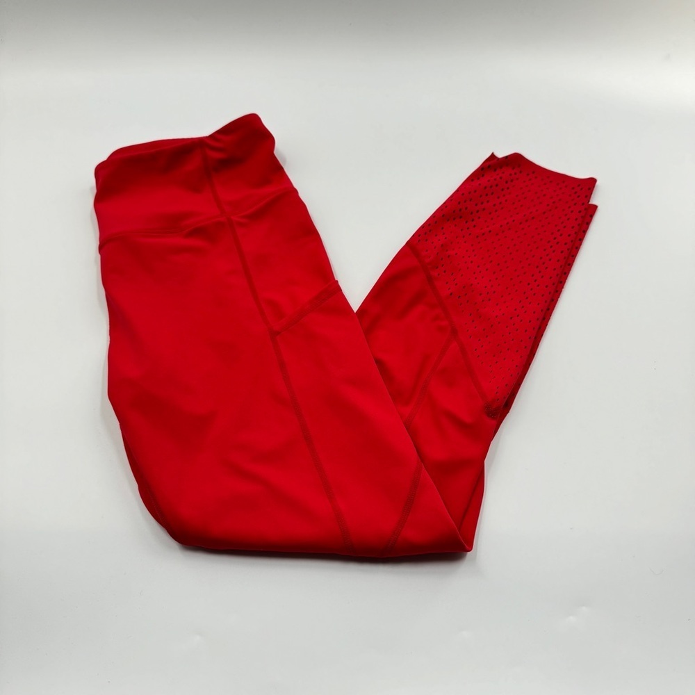 ZYIA Active Red Leggings with Eyelet Detail Size XL